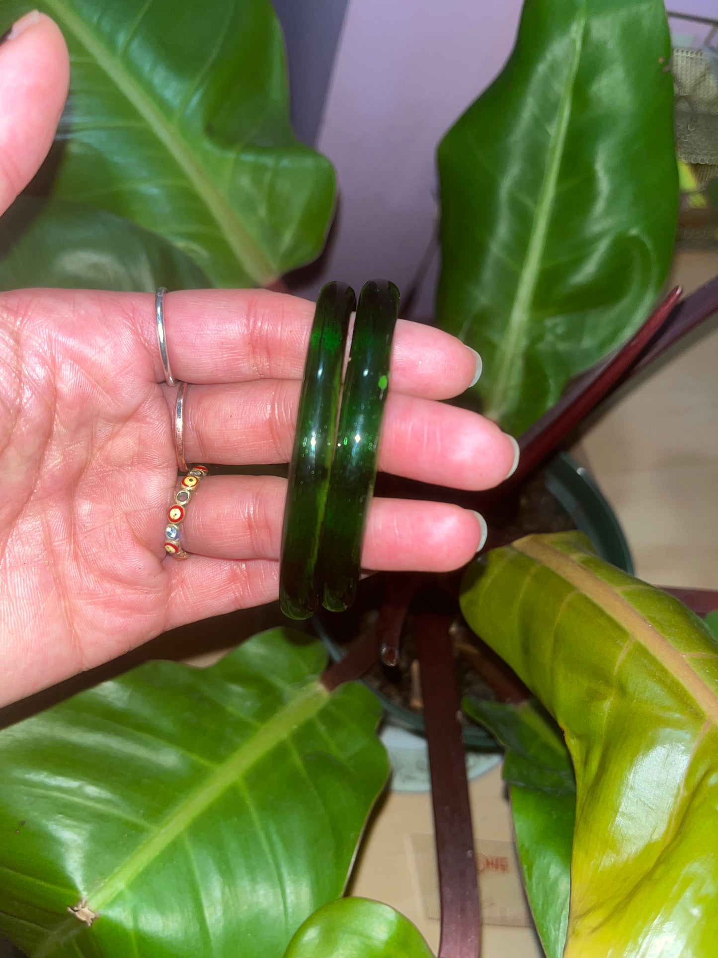 Emerald Glass Bangles